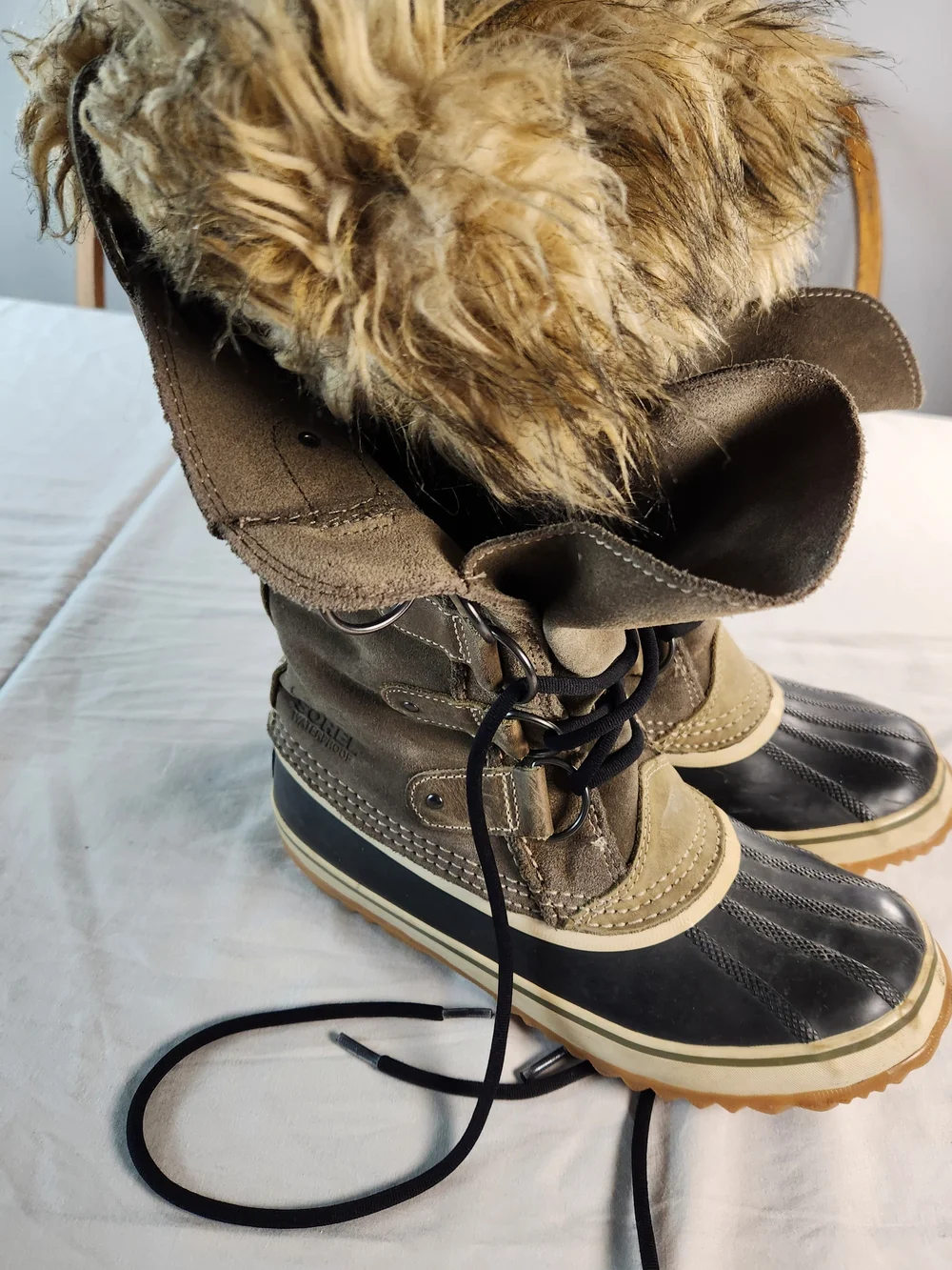 SOREL Joan Of Arctic Women Winter Snow Boots Waterproof Faux Fur Size 9.5